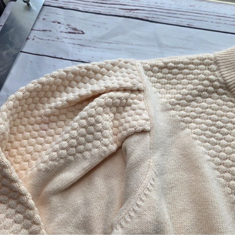 LPA Dre Crop Sweater Puff Sleeve Mock Neck M